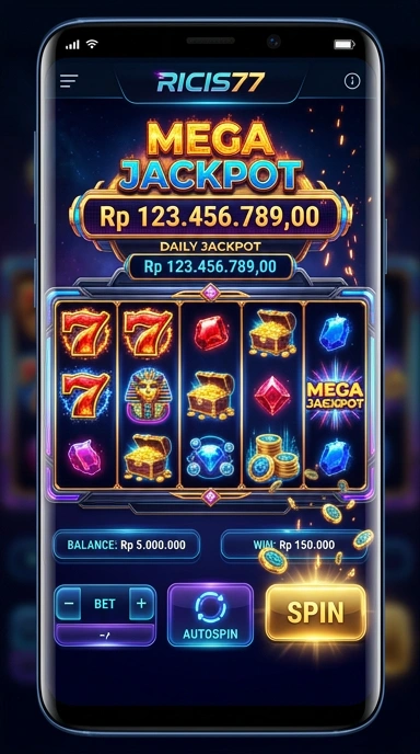 Tampilan antarmuka aplikasi ricis77 yang sederhana dan intuitif.